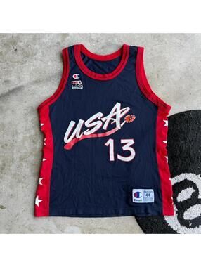 Vintage 80s Champion Shaquille O’Neal USA Jersey